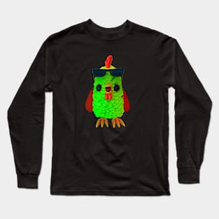 Green cool chicken Long Sleeve T-Shirt